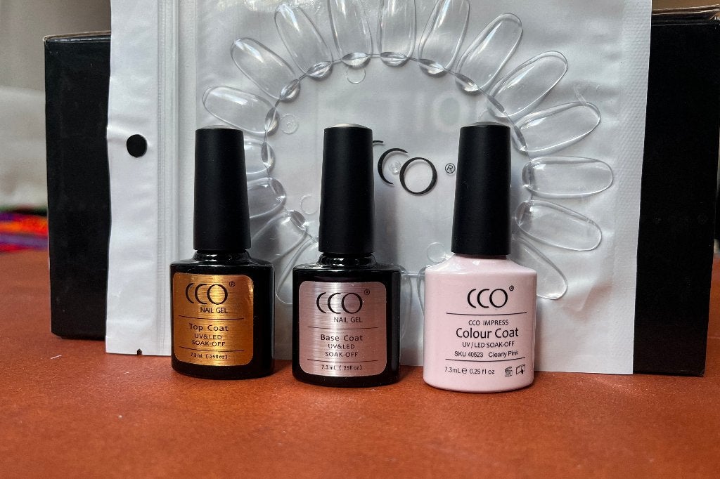 CCO shellac gel set incl. lamp (flesjes nog vol!), Ophalen of Verzenden, Zo goed als nieuw, Wit, Handen en Nagels