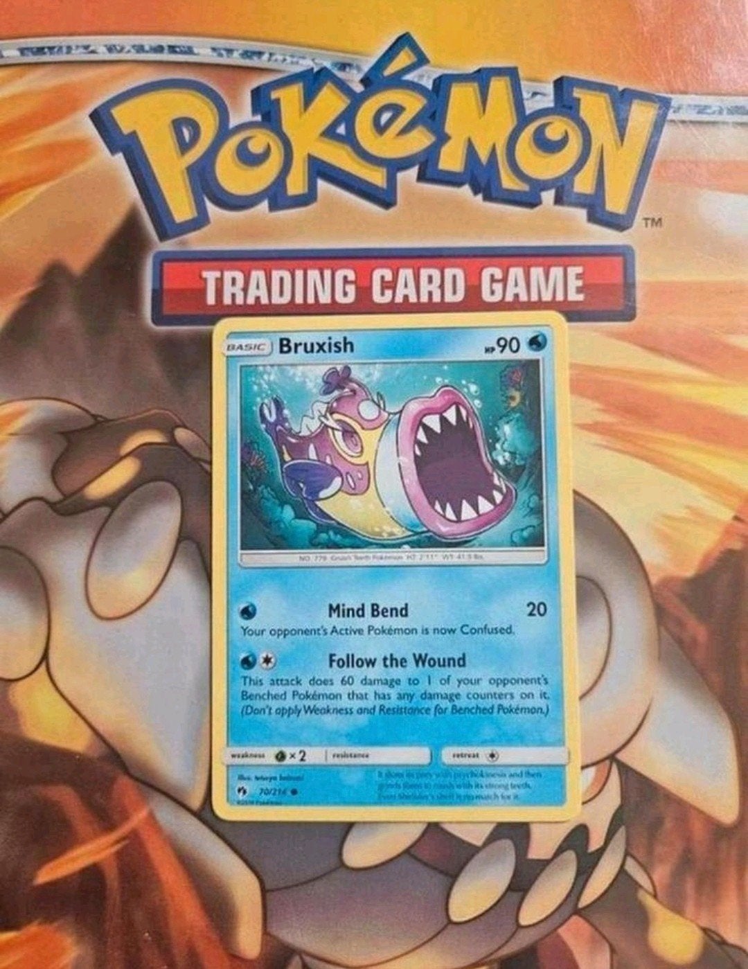 Bruxish 70/214 Sun&Moon Lost thunder pokemon kaart nm, Ophalen of Verzenden, Zo goed als nieuw, Losse kaart