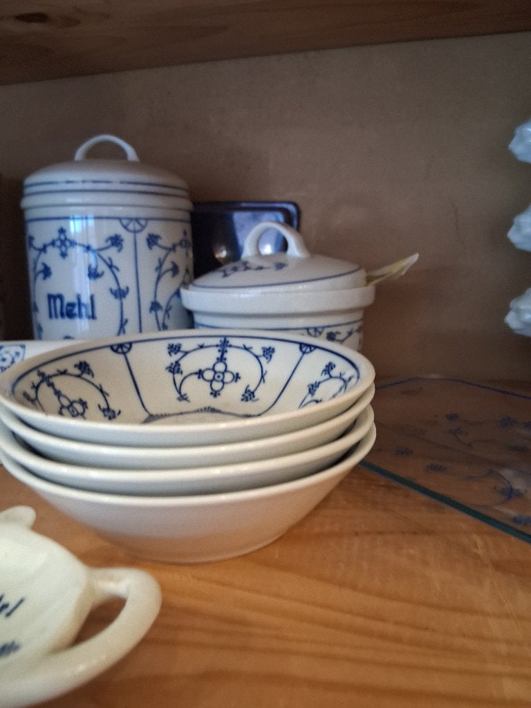 Blau saks puddingschaaltjes, compoteschaaltjes, Jäger Kahla, Ophalen, Overige stijlen, Porselein, Schaal of Schalen