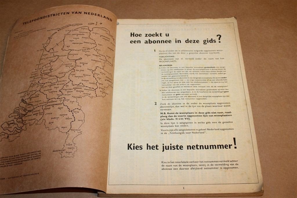 Telefoongids District Groningen 1962 — PTT Vintage Gids, Boeken, Ophalen of Verzenden, Gelezen