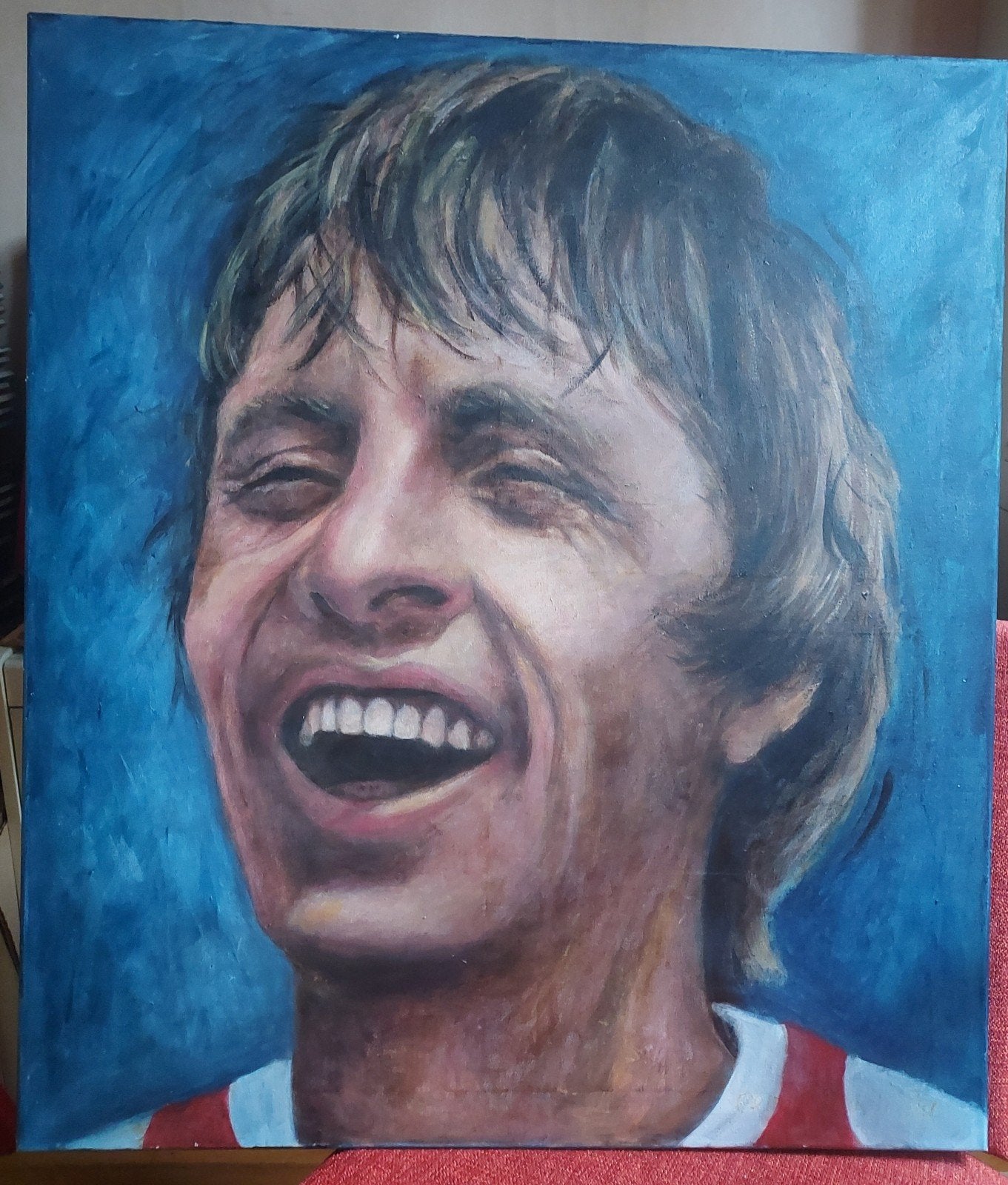 Uniek Schilderij Johan Cruijff (Ajax) – Gemma van der Zee –, Ophalen, Zo goed als nieuw, Ajax