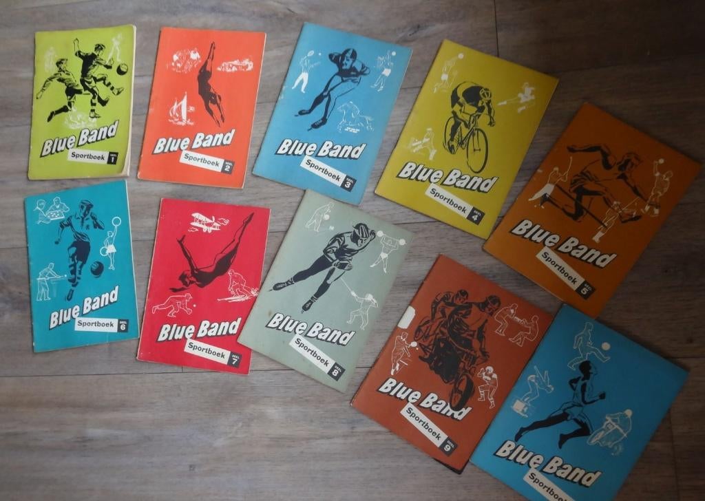 150x   sportplaatjes   BLUE BAND SPORTBOEK   (10 BOEKEN), Ophalen of Verzenden, Zo goed als nieuw, Meerdere plaatjes