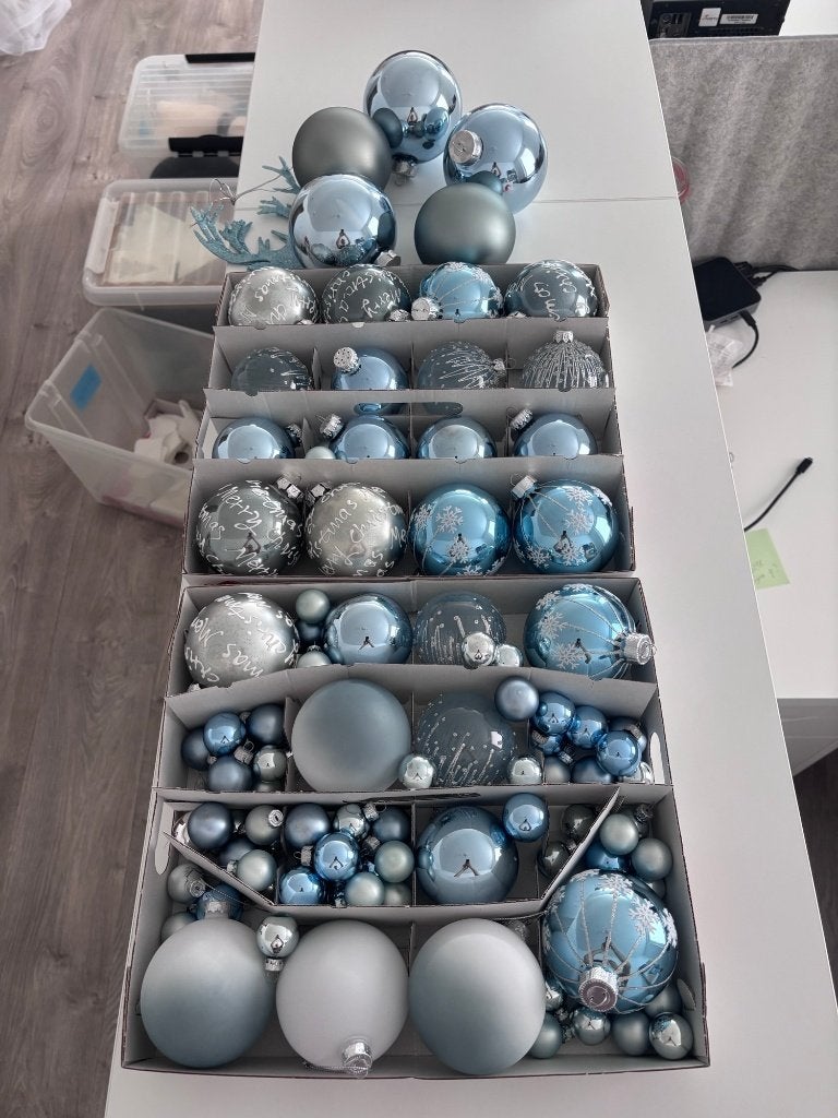 Complete kerst set in blauw, Ophalen, Gebruikt