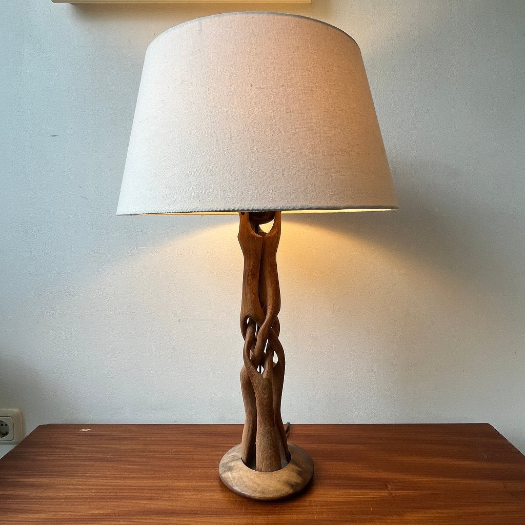 Vintage jaren 50 60 Deens Scandinavisch teak lamp