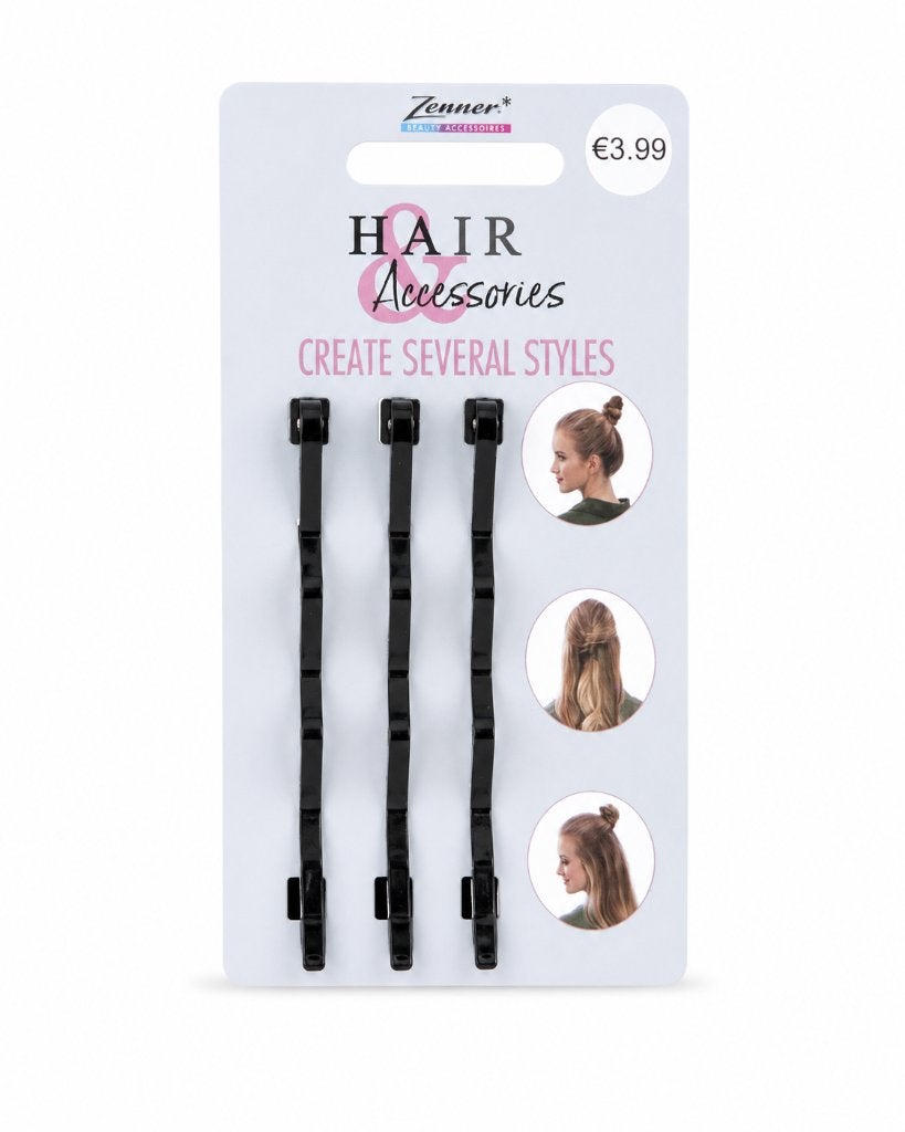 Zenner haarstylingtools – zwart – 3 stuks