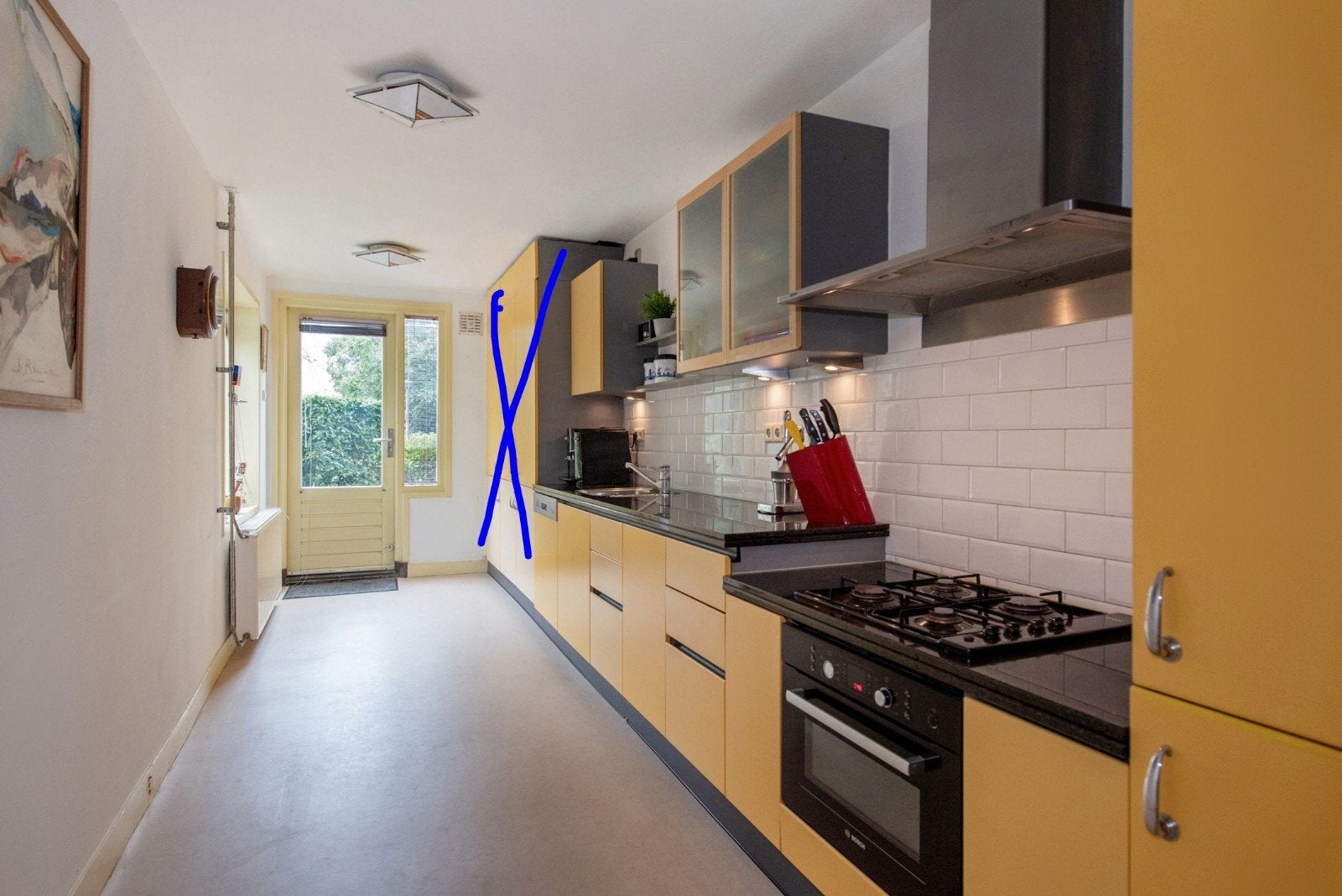 Gratis Febal keukenkastjes - al gedemonteerd, Huis en Inrichting, Keuken | Keukenelementen, Ophalen, Gebruikt, Geel, 200 cm of meer