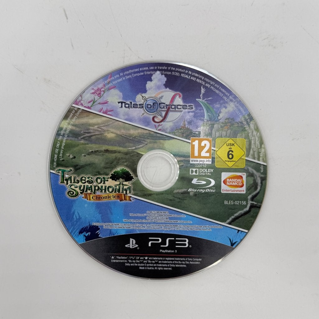 Tales of Graces F / Tales of Symphonia - PS3 | Losse disc, Sony, Gebruikt, Support@sony.com, 1-7-1 Konan, Minato-ku
Tokyo 108-0075
Japan