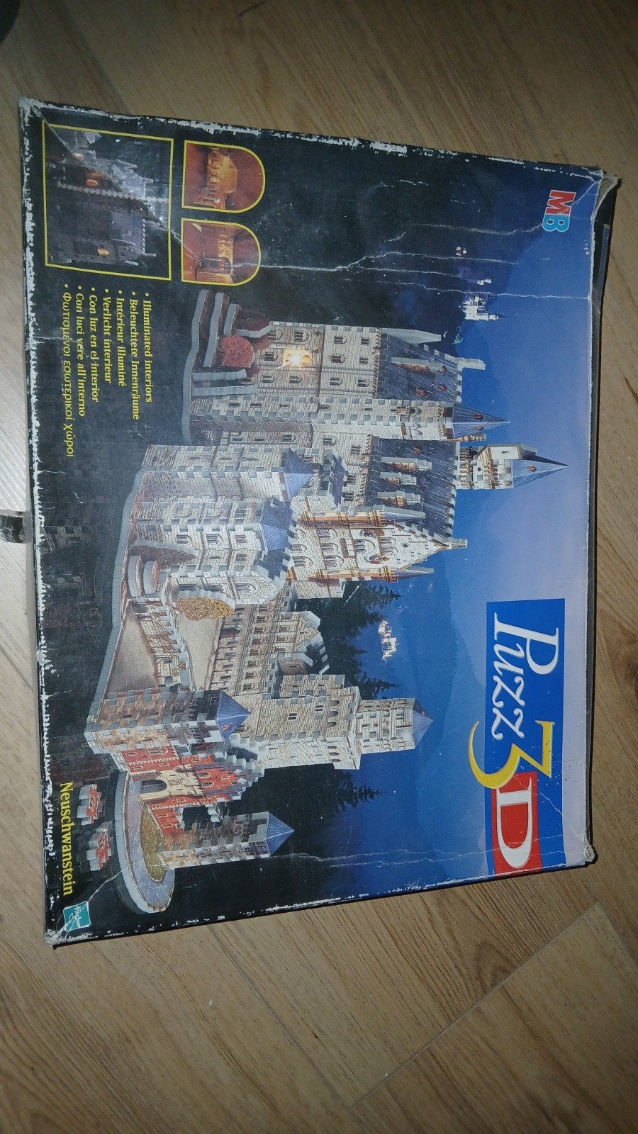 MB 3D Neuschwanstein Kasteel Puzzel 836 Stukjes, Ophalen of Verzenden, Meer dan 50 stukjes, Zo goed als nieuw, 6 jaar of ouder