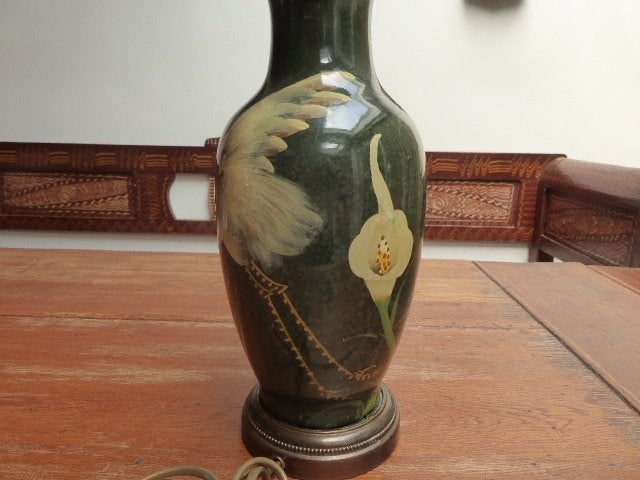 prachtige keramiek lamp, handbeschilderd, Ophalen of Verzenden