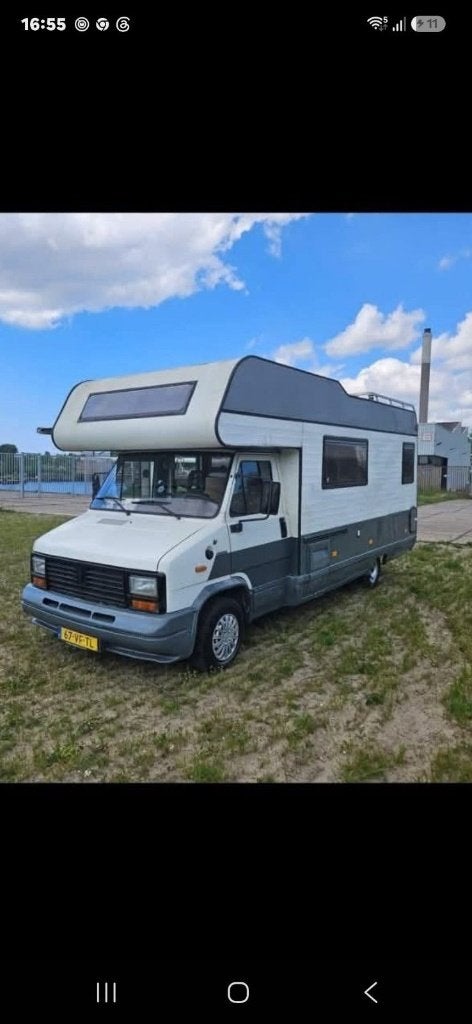 Peugeot 280 1990 camper alkoof 2 jaar apk, inruil mogelijk, Stof, Beige, 4 cilinders, Wit