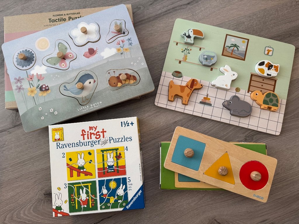Puzzels kinderen, Kinderen en Baby's, Gebruikt, Ophalen of Verzenden, Van hout, Minder dan 10 stukjes