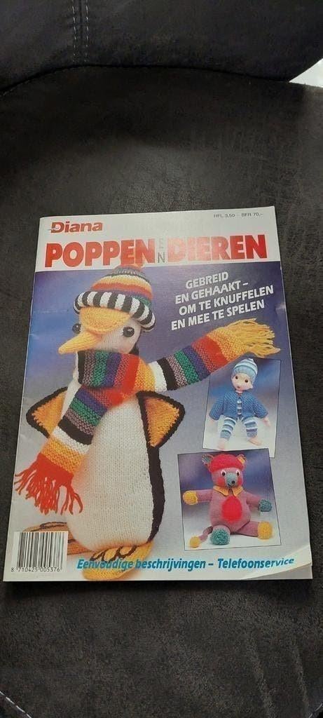 Oud DIANA patroon-blad POPPEN EN DIEREN breien of haken, Ophalen of Verzenden, Gebruikt, Breien of Haken, Patroon of Boek