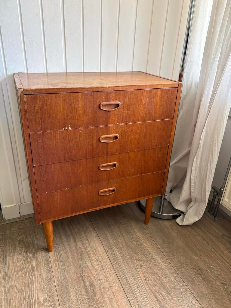 Vintage Egon Ostergaard Ladekastje - Teak Hout, Huis en Inrichting, Kasten | Ladekasten, Ophalen, Gebruikt, Teakhout, 50 tot 100 cm
