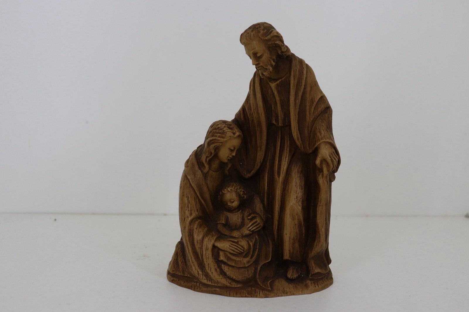 Prachtig houtkleurig kunsthars beeld van de Heilige Familie, Antiek en Kunst, Ophalen of Verzenden