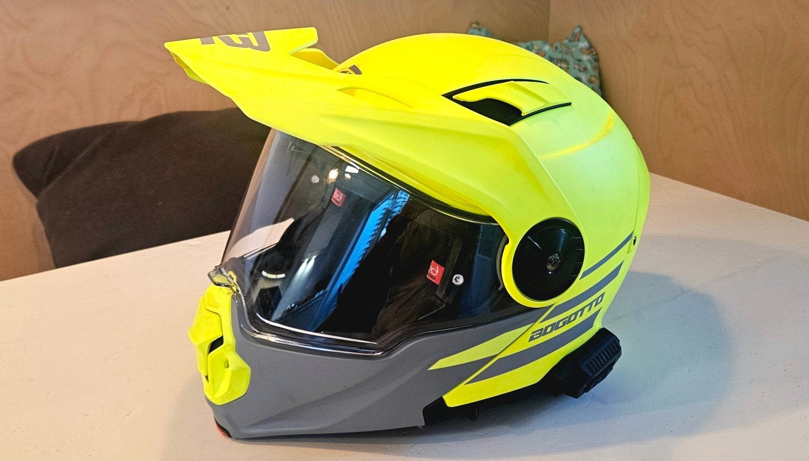 Bogotto FG-102 Duo Systeemhelm Nuon Geel Maat L Bluetooth, Motoren, Overige merken, Systeemhelm, Dames, Ophalen of Verzenden