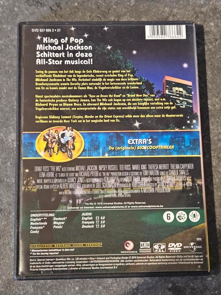 DVD The Wiz Michael Jackson The wizard of Oz, Vanaf 6 jaar, Ophalen of Verzenden, 1980 tot heden, Gebruikt