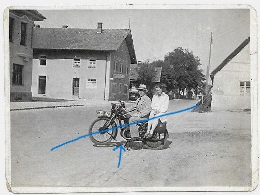 foto onbekende motor man vrouw amazone houding Duitsland, Verzenden, Foto, Zo goed als nieuw, Voor 1940