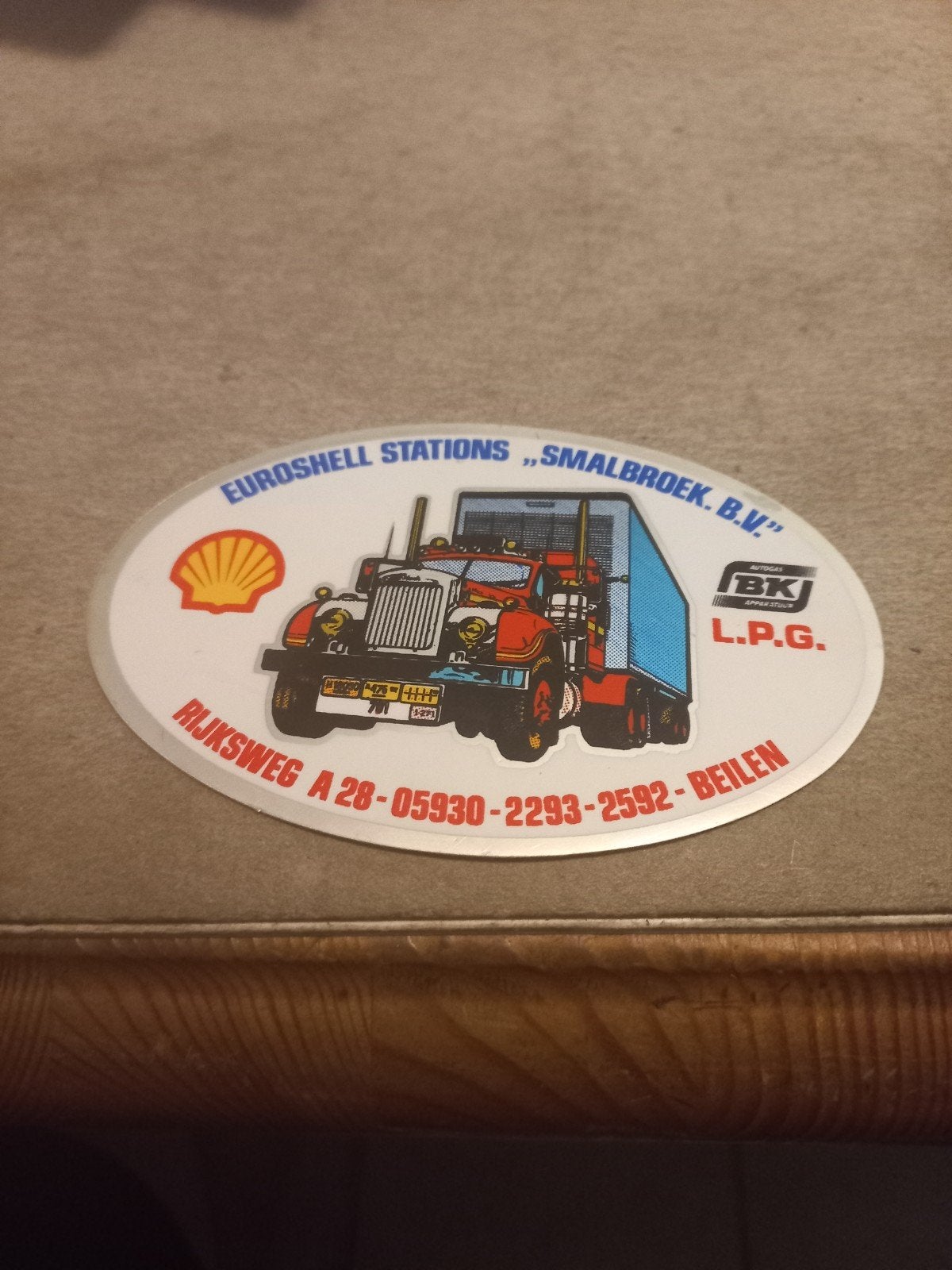 Vintage Euroshell Stations Smalbroek B.V. LPG Sticker, Verzamelen, Ophalen of Verzenden, Zo goed als nieuw