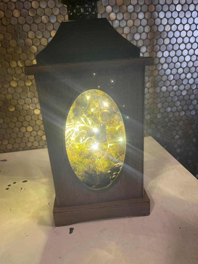 Decoratieve Houten Lantaarn met LED Verlichting, Ophalen, Hout, Gebruikt, Landelijk