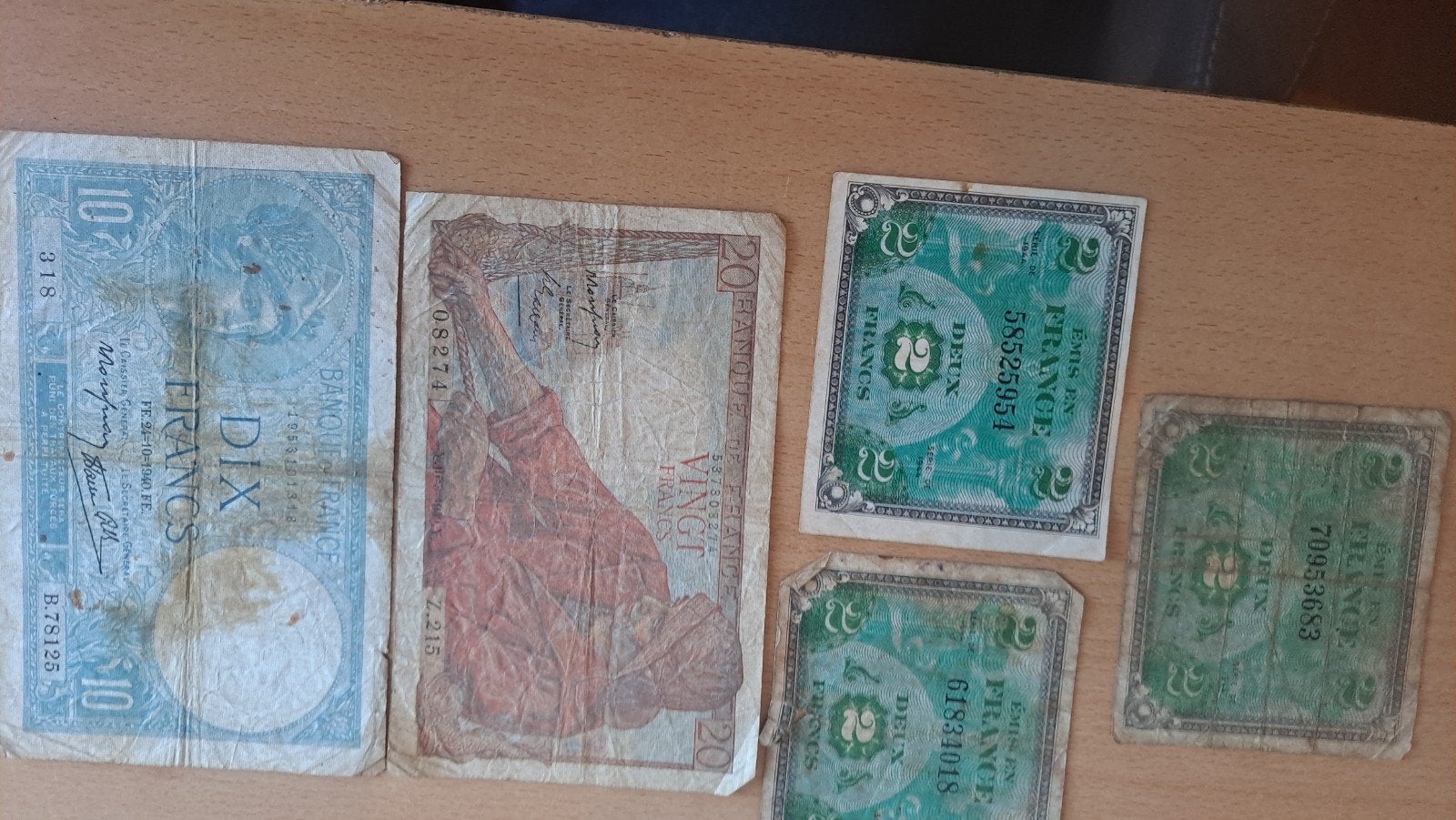 Oude Franse bankbiljetten - Diverse coupures, Postzegels en Munten, Ophalen of Verzenden, Setje