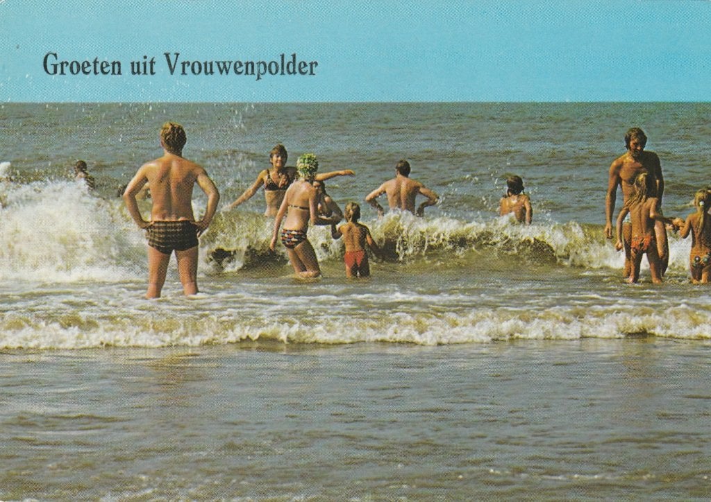 VROUWENPOLDER Branding Badgasten Groeten, Verzamelen, Verzenden, 1960 tot 1980, Gelopen, Zeeland