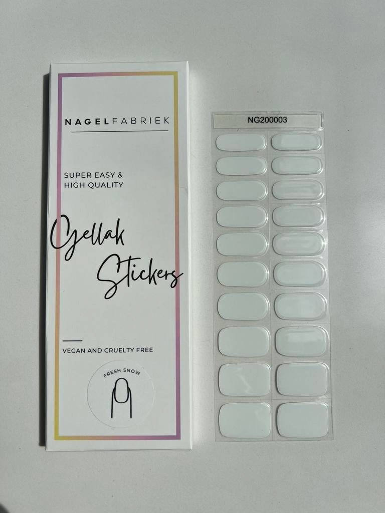 Nagelfabriek Gellak Stickers Fresh Snow, Verzenden, Wit, Nieuw, Handen en Nagels