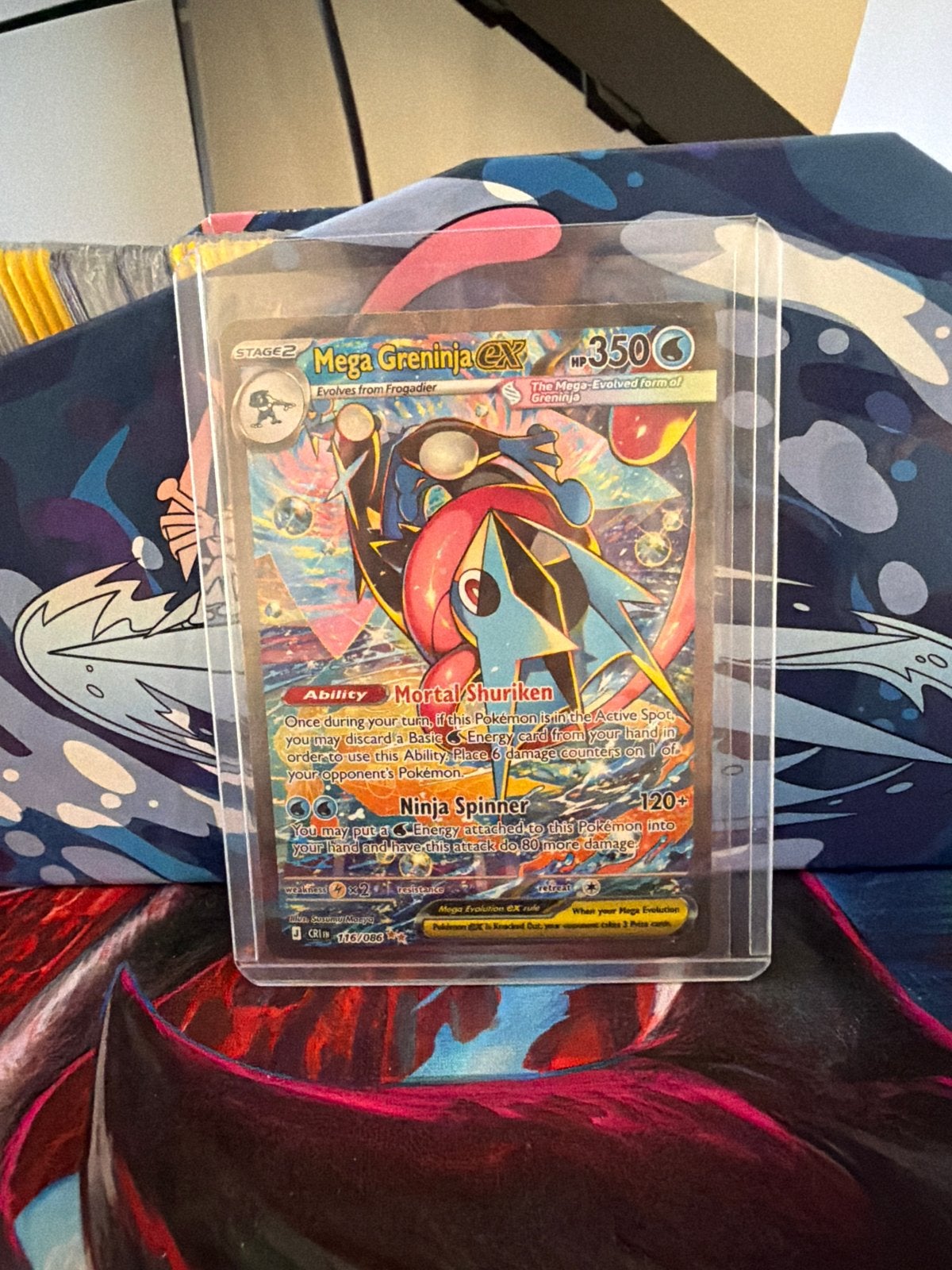 Mega Greninja EX sir, Ophalen of Verzenden, Zo goed als nieuw, Losse kaart