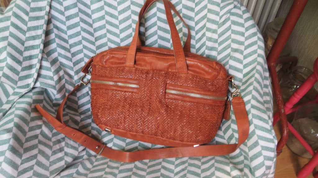 Liebeskind, leren tas, cognac bruin, ruim: 38x22x18cm, Overige merken, Bruin, Verzenden, Zo goed als nieuw