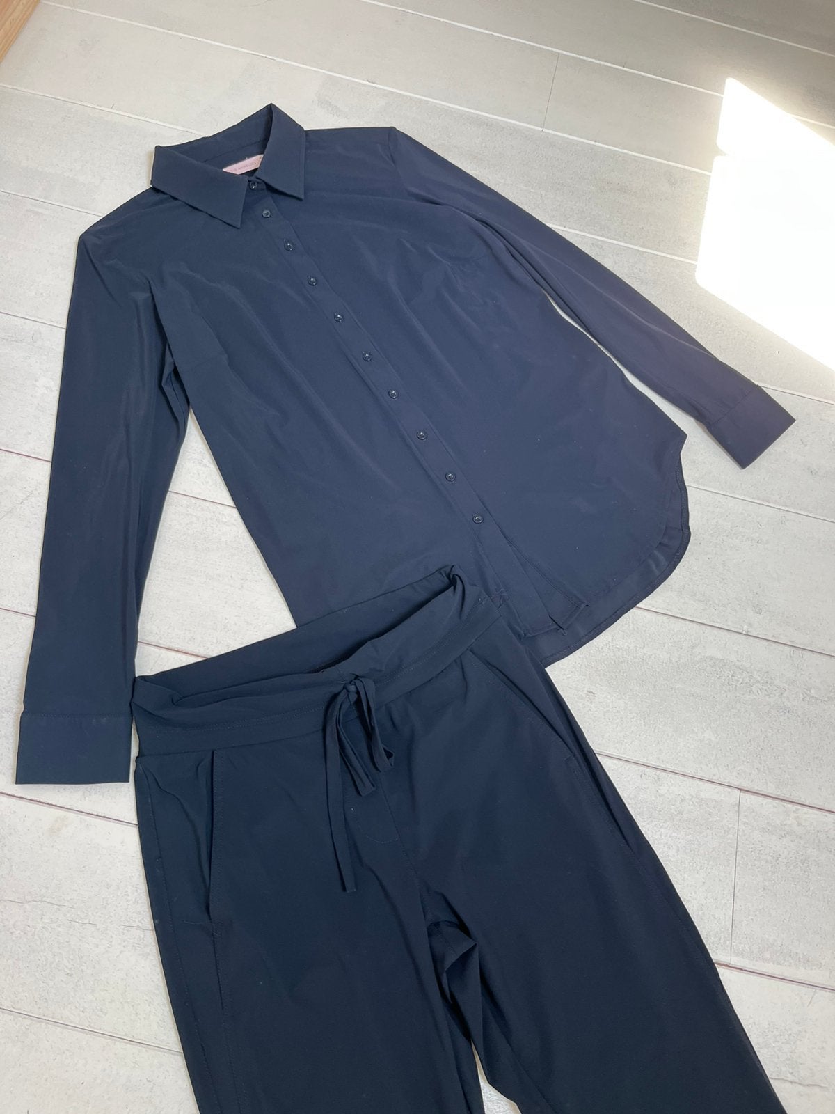Studio Anneloes Blouse en Broek Navy M, Kleding | Dames, Blouses en Tunieken, Ophalen, Zo goed als nieuw, Blauw
