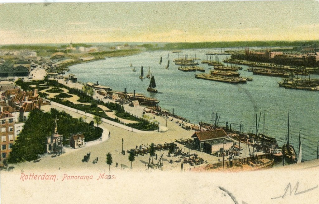 Rotterdam Ansichtkaart met postzegel gelopen, Verzenden, Zuid-Holland