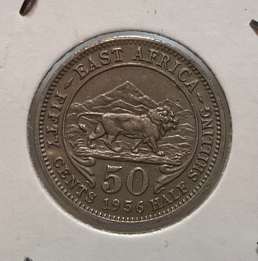50 cent Oost Afrika 1956, Postzegels en Munten, Ophalen of Verzenden, Overige landen