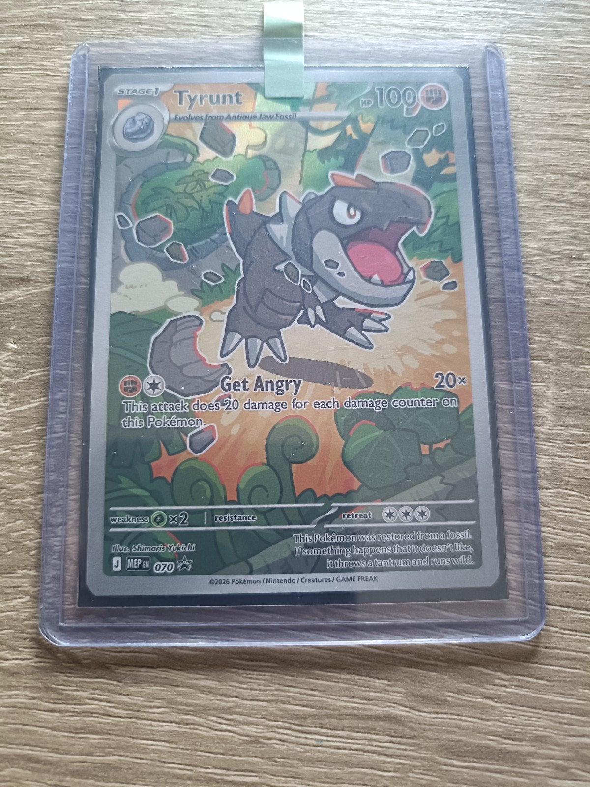 Pokémon Kaart Tyrunt 070/MEP - Stage 1, 100 HP, Ophalen of Verzenden, Zo goed als nieuw, Losse kaart
