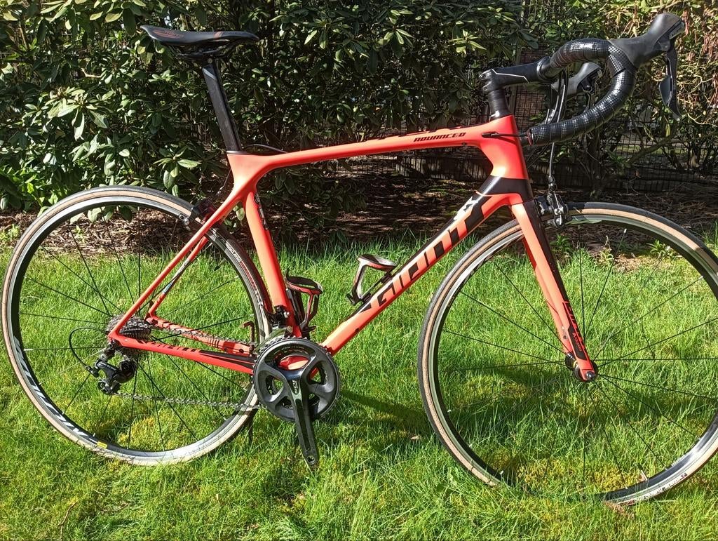 Giant TCR Advanced, maat M/L, Shimano 105, 11 speed, velgrem, Ophalen, 28 inch, Gebruikt, Velgrem