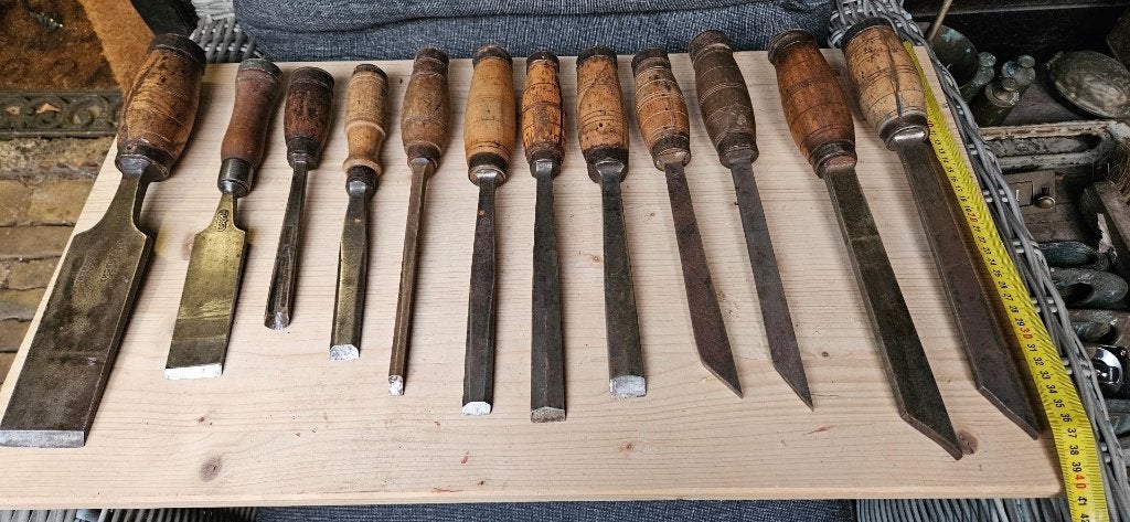 Zware beitels hak  vermoor kantbeitels schietbeitels N.J.IJ, Antiek en Kunst, Antiek | Gereedschap en Instrumenten, Ophalen of Verzenden