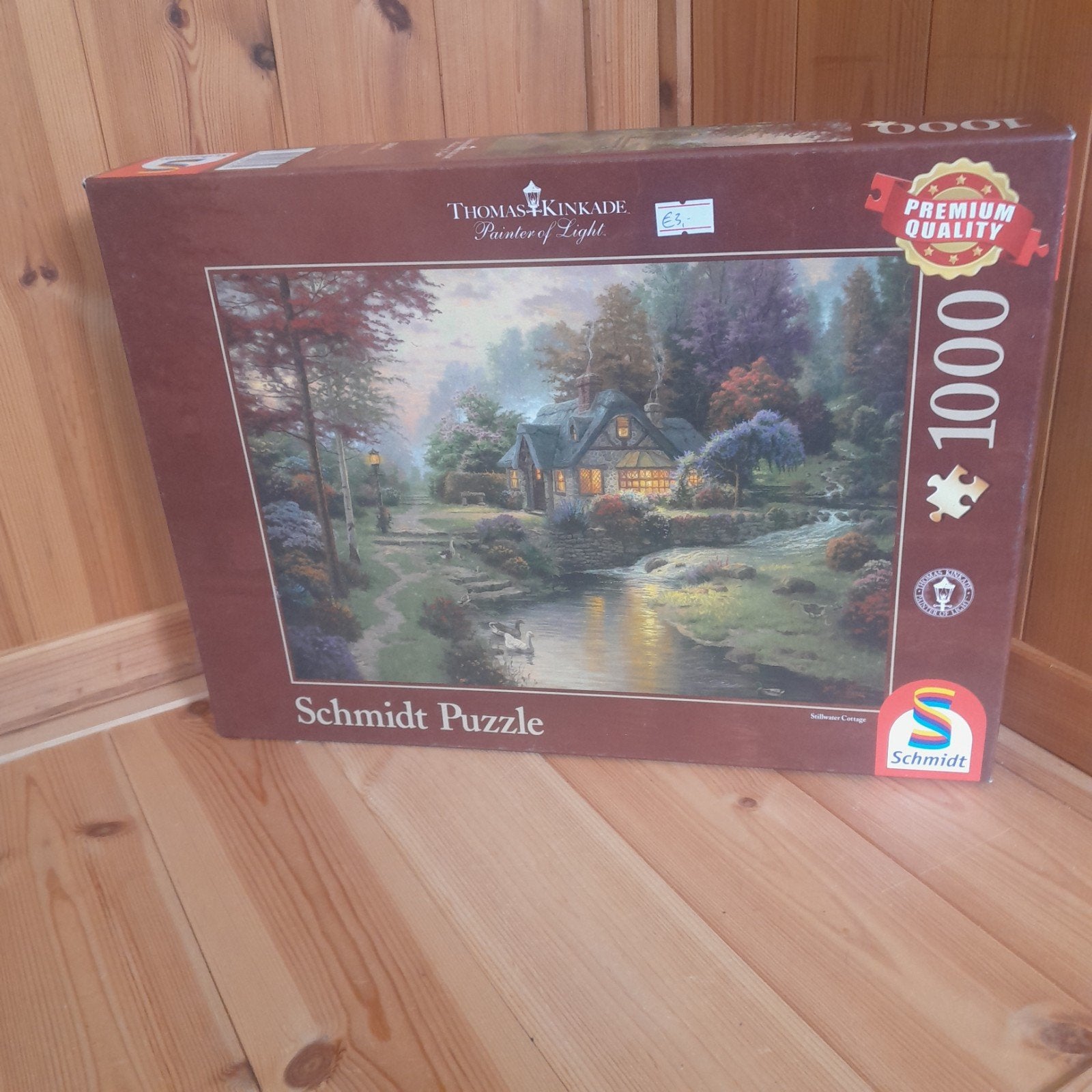 Schmidt Puzzel Thomas Kinkade Cottage 1000 stukjes, Ophalen of Verzenden, 500 t/m 1500 stukjes, Zo goed als nieuw, Legpuzzel