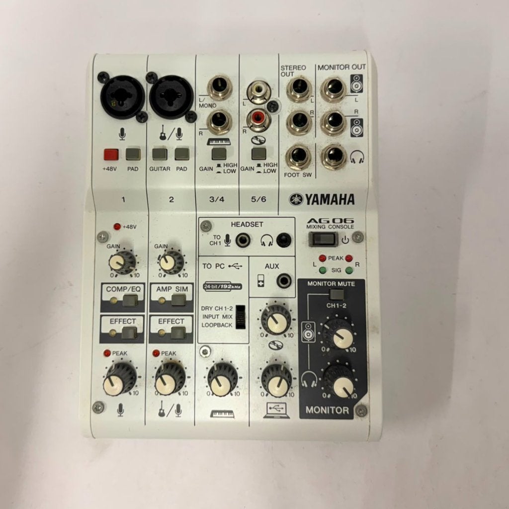 Yamaha AG06 Multifunctionele 6-Kanaals Analoge Mixer | ZGAN, Yamaha, Gebruikt, Support@yamaha.com, 10-1, Nakazawa-cho
Naka-ku, Hamamatsu
Shizuoka 430-8650
Japan