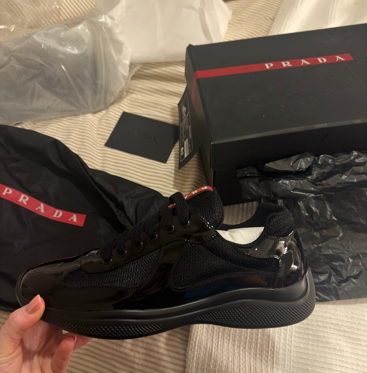 Prada America's Cup Sneakers Zwart - Maat 43 schoenen shoes, Kleding | Dames, Ophalen of Verzenden, Nieuw, Zwart, Sneakers of Gympen