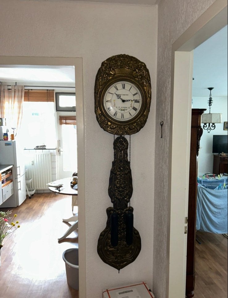 Antieke St. Etienne wandklok - Prachtige staat, Antiek en Kunst, Ophalen of Verzenden