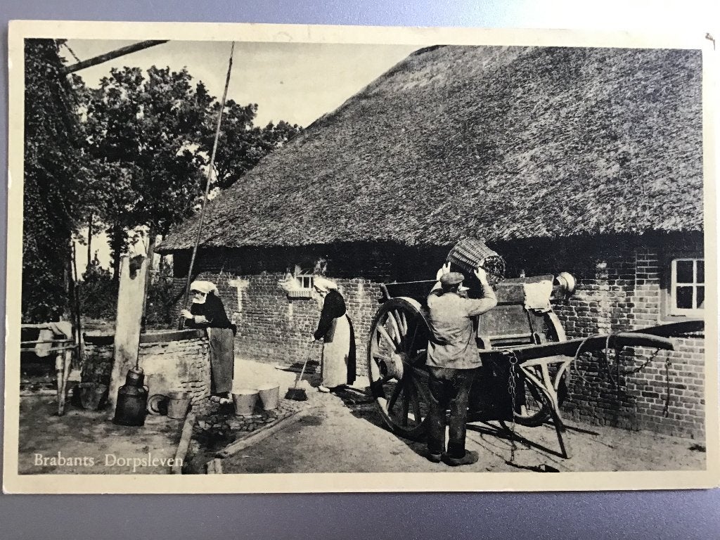 Oude Ansichtkaart Brabants Dorpsleven 1952, Ophalen of Verzenden, 1940 tot 1960, Gelopen, Noord-Brabant
