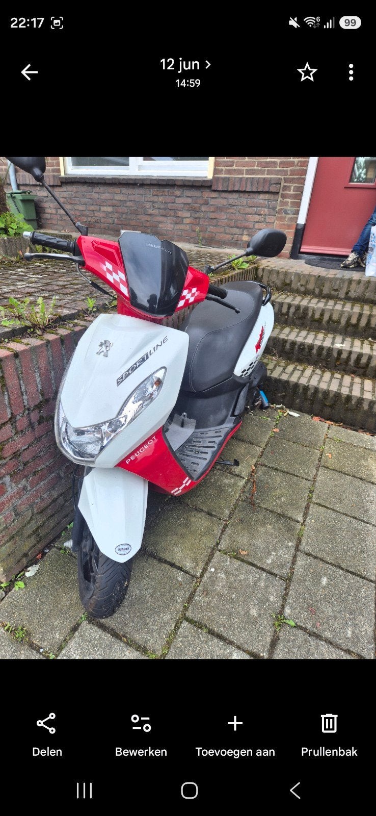 Peugeot Kisbee snor scooter - Weinig kilometers, loopt goed!, Ophalen, Gebruikt, Overige modellen, Benzine