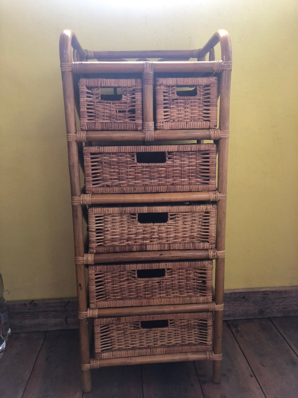 Mooie vintage rotan ladenkast, Huis en Inrichting, Kasten | Ladekasten, Ophalen, 50 tot 100 cm, Zo goed als nieuw, Minder dan 100 cm