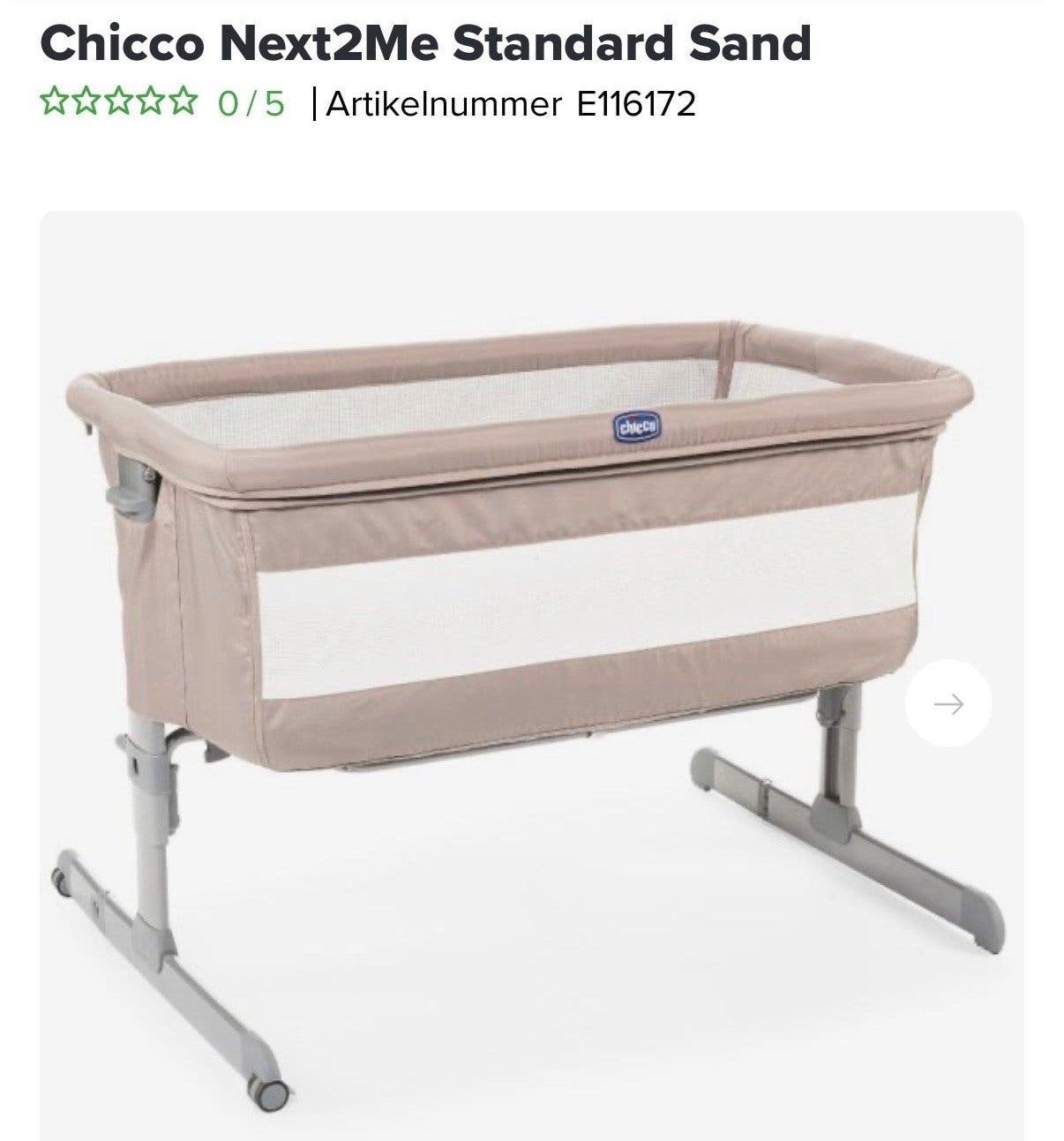 Chicco Next2Me Standard Sand Co-Sleeper Wieg, Ophalen, Zo goed als nieuw, Wieg