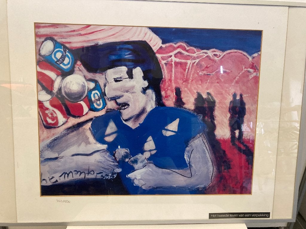Zeefdruk Herman brood op blik, Ophalen, Met lijst, Rechthoekig Liggend, Zo goed als nieuw