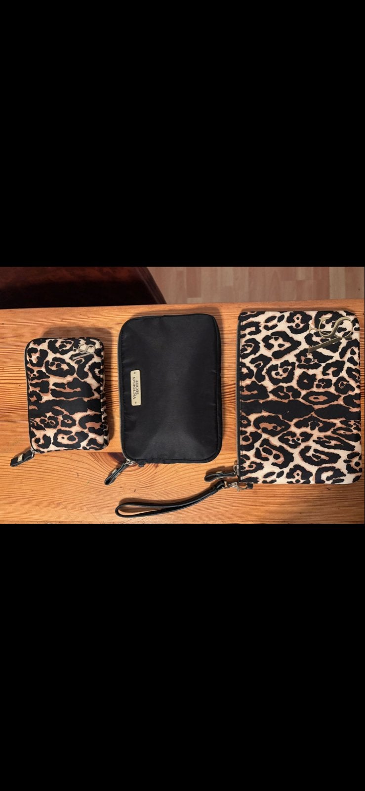 Victoria's Secret Leopard Print Clutch Set, Sieraden, Tassen en Uiterlijk, Ophalen of Verzenden, Gebruikt, Bruin, Avondtasje