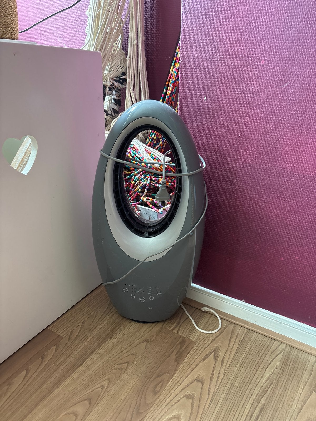 Stijlvolle Torenventilator - Grijs, Witgoed en Apparatuur, Ventilatoren, Ophalen, Gebruikt, Torenventilator