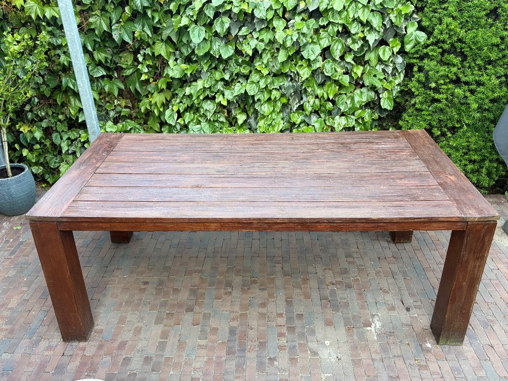 Teakhouten Tuintafel van Rough Furniture, Tuin en Terras, Tuintafels, Ophalen, Gebruikt, Rechthoekig, Teakhout