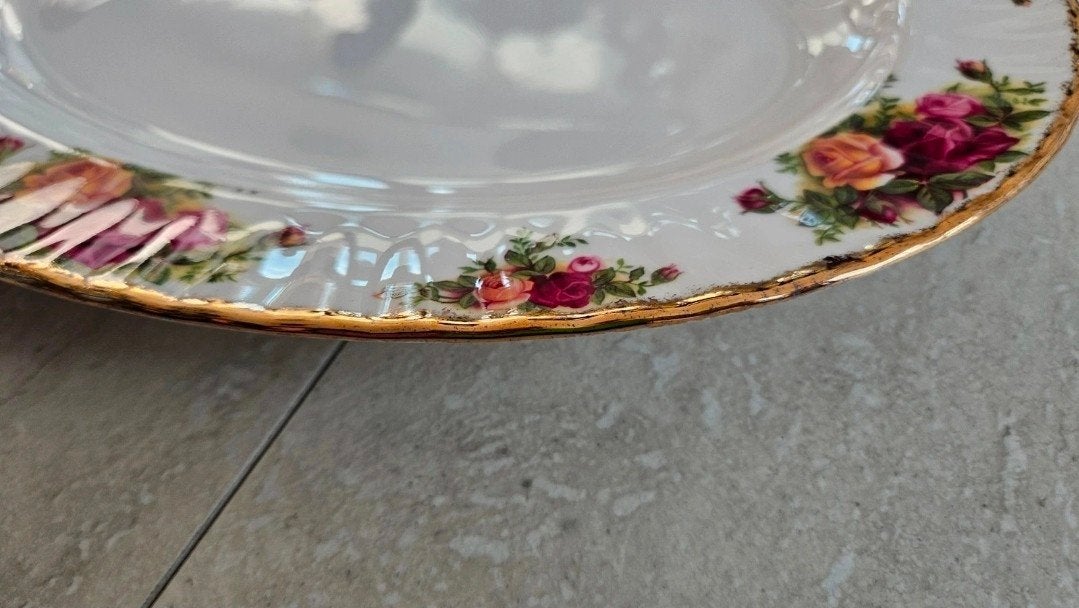 vleesschalen Royal Albert Old Country Roses, Verzamelen, Porselein, Kristal en Bestek, Ophalen, Zo goed als nieuw