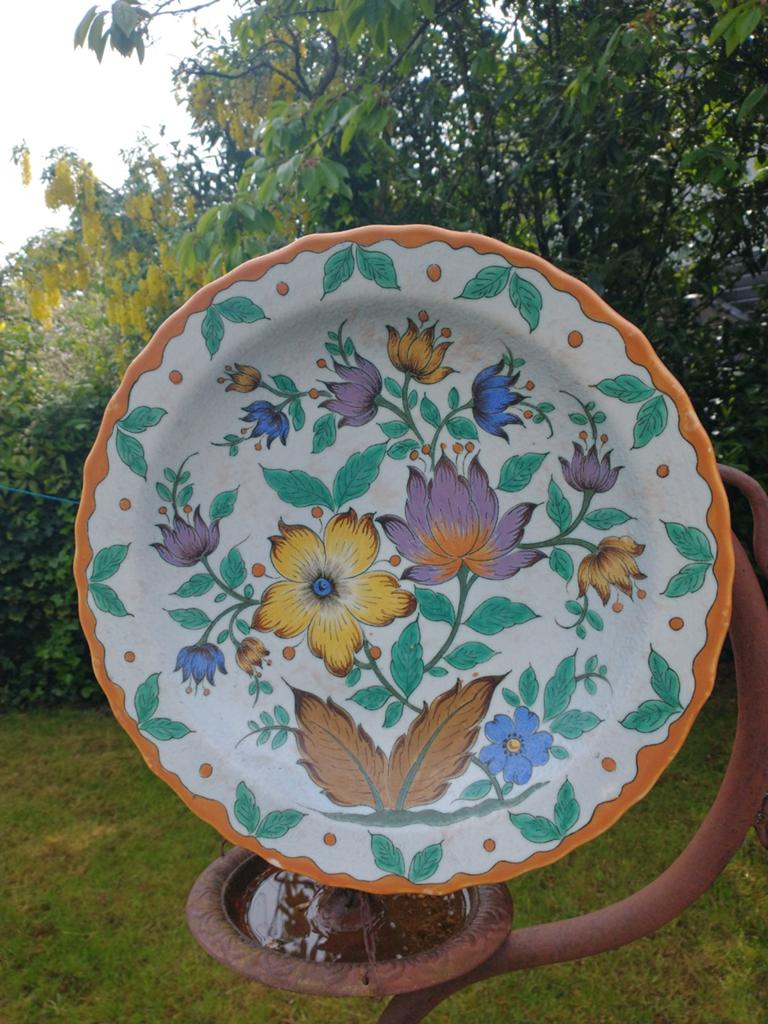 Groot Vintage Wandbord Gouda Holland - 40 cm Diameter, Ophalen of Verzenden