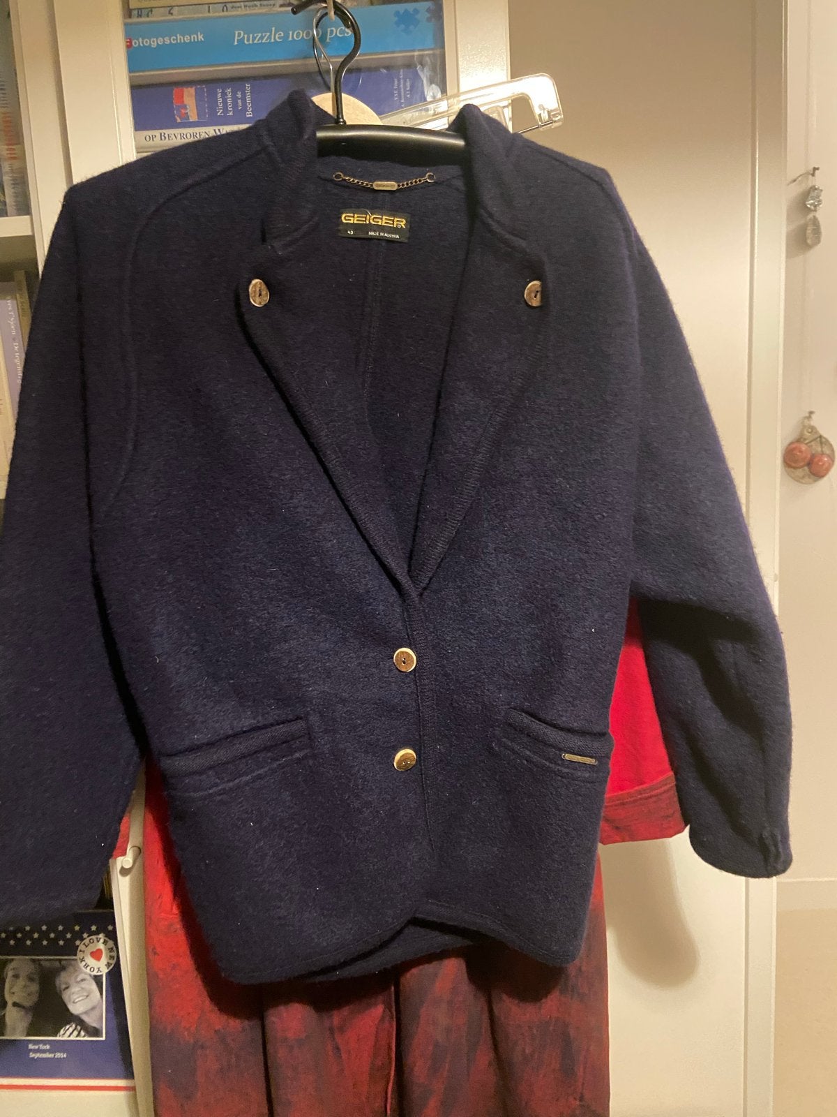 Geiger korte bonker 100% wol donkerblauw, zgan Maat 40, Kleding | Dames, Maat 38/40 (M), Blauw, Ophalen of Verzenden, Zo goed als nieuw