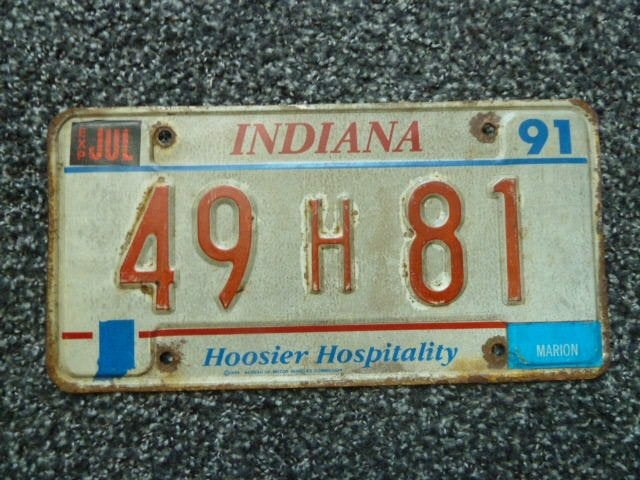 Kentekenplaat licenseplate Indiana Hoosier Hospitality USA, Verzenden, Gebruikt, Auto's